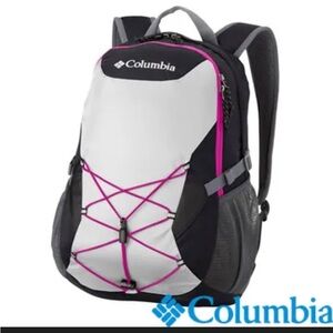 Columbia backpack. Black, gray, white and pink.